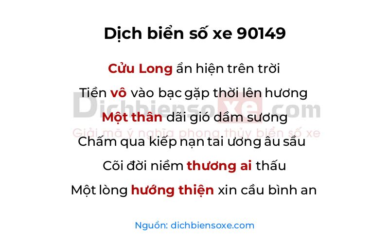 Dịch thơ biển số 90149