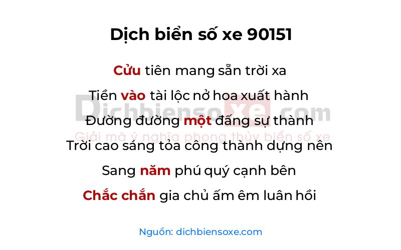 Dịch thơ biển số 90151