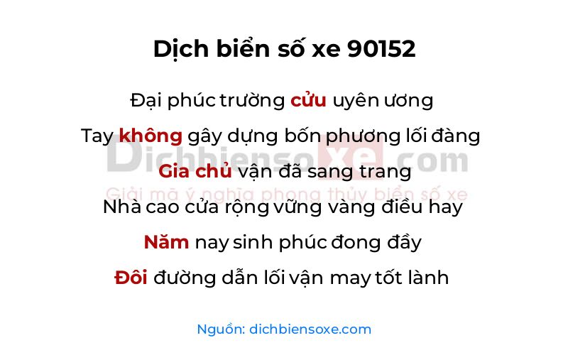 Dịch thơ biển số 90152