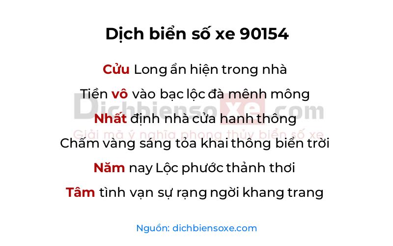 Dịch thơ biển số 90154
