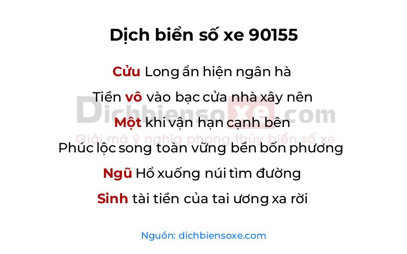 Dịch thơ biển số 90155