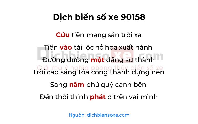 Dịch thơ biển số 90158