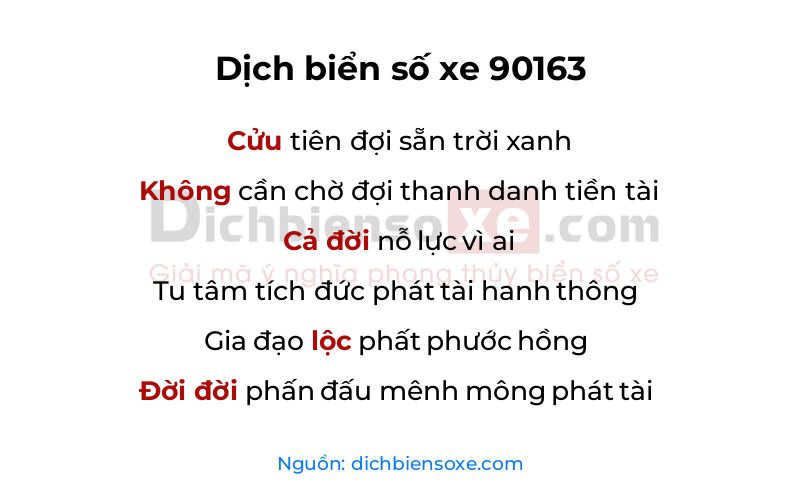 Dịch thơ biển số 90163