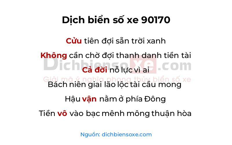Dịch thơ biển số 90170