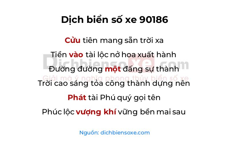 Dịch thơ biển số 90186