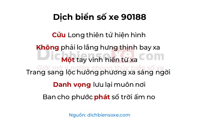 Dịch thơ biển số 90188