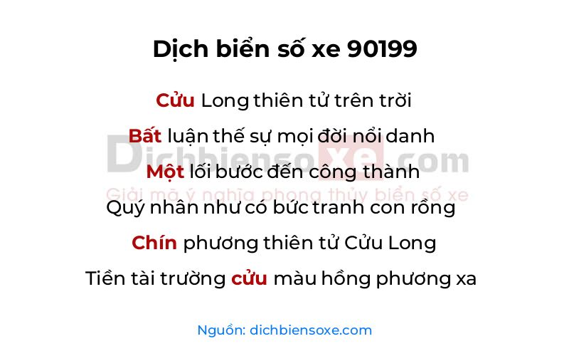 Dịch thơ biển số 90199