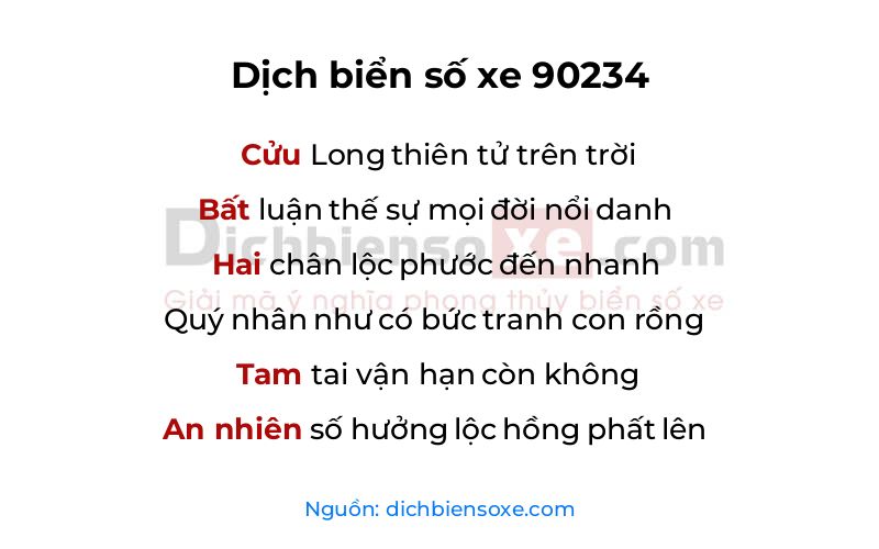 Dịch thơ biển số 90234