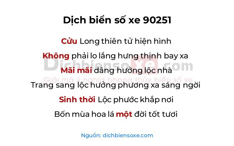 Dịch thơ biển số 90251
