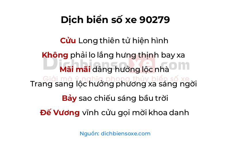 Dịch thơ biển số 90279