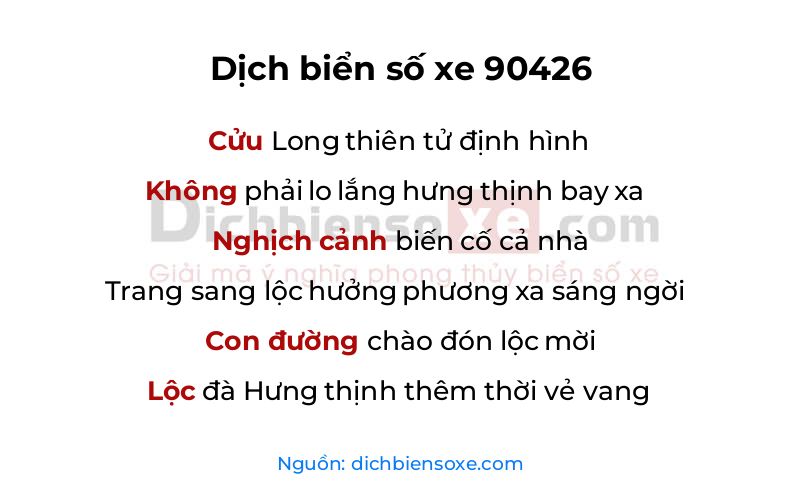 Dịch thơ biển số 90426