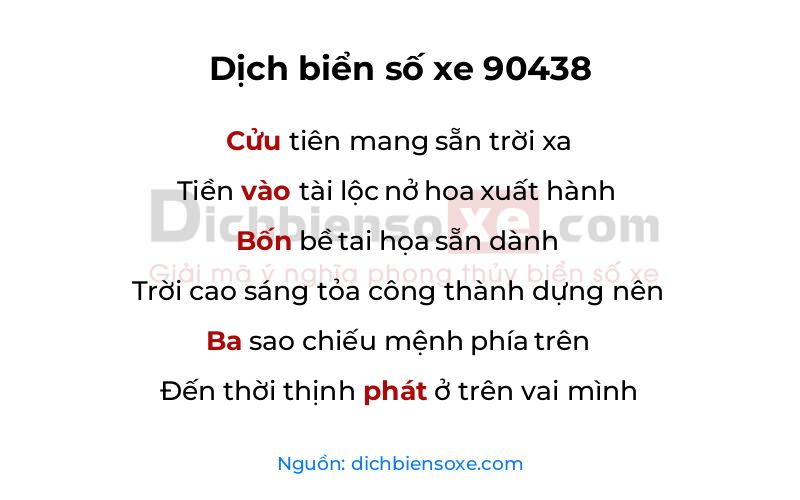 Dịch thơ biển số 90438