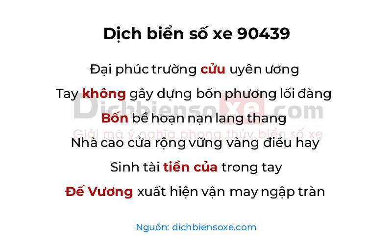 Dịch thơ biển số 90439