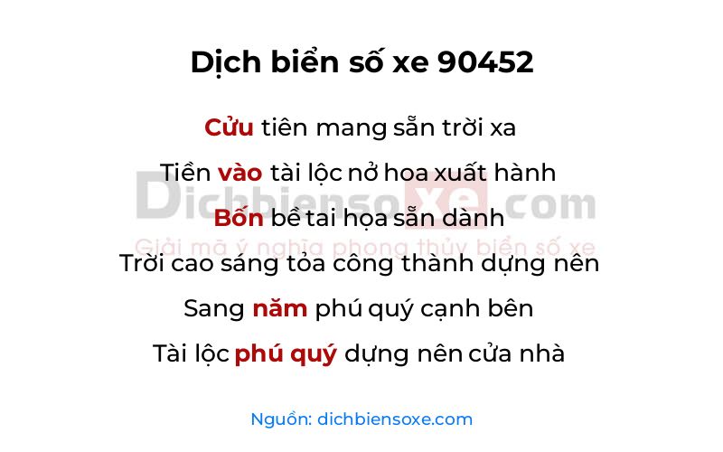 Dịch thơ biển số 90452
