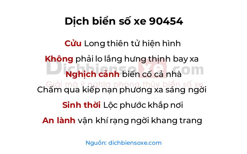 Dịch thơ biển số 90454