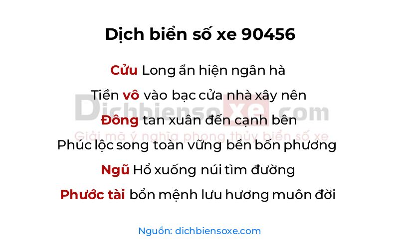 Dịch thơ biển số 90456