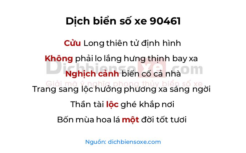 Dịch thơ biển số 90461