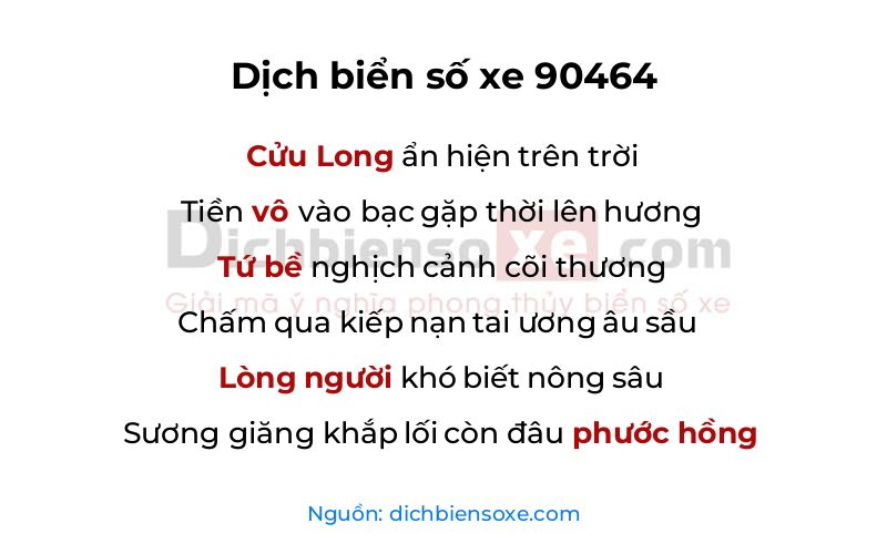 Dịch thơ biển số 90464