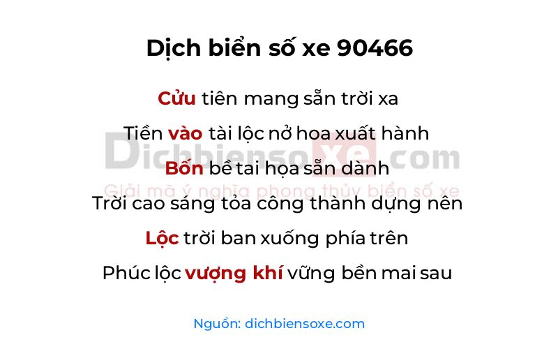 Dịch thơ biển số 90466