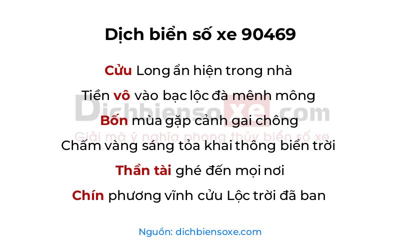 Dịch thơ biển số 90469