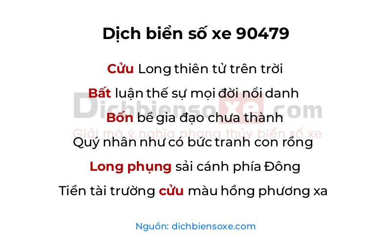 Dịch thơ biển số 90479
