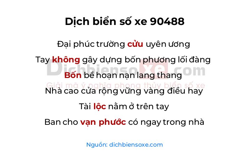 Dịch thơ biển số 90488