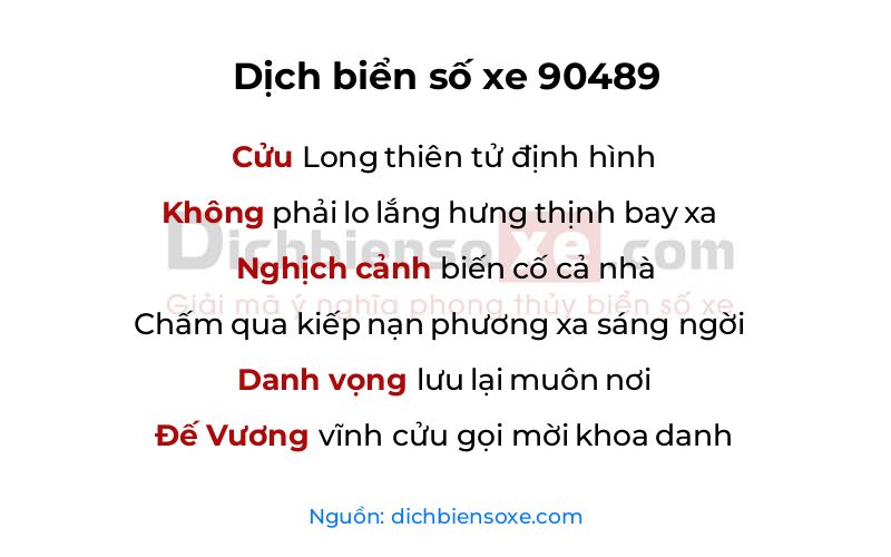 Dịch thơ biển số 90489