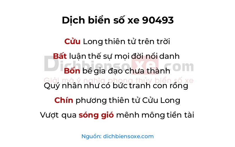 Dịch thơ biển số 90493