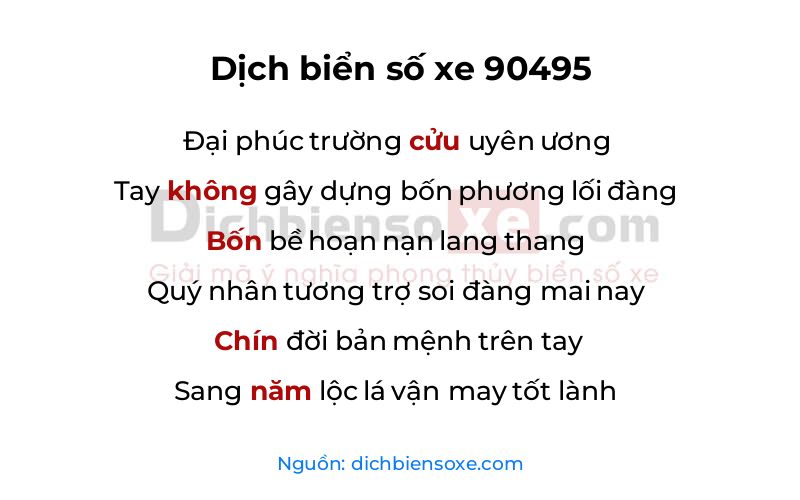 Dịch thơ biển số 90495