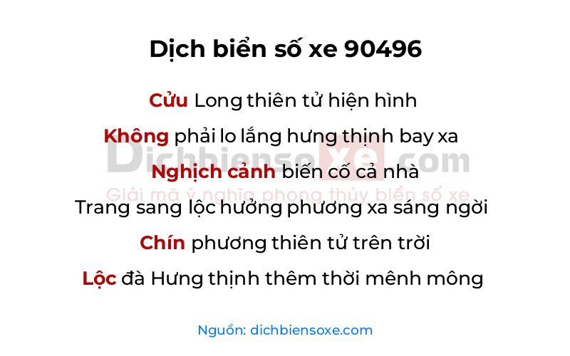 Dịch thơ biển số 90496