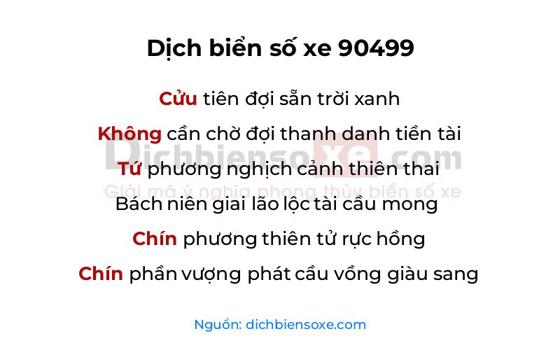 Dịch thơ biển số 90499
