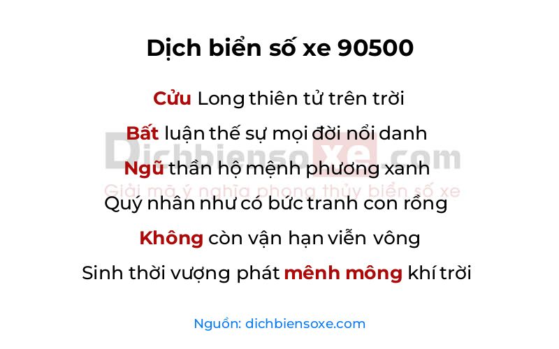 Dịch thơ biển số 90500
