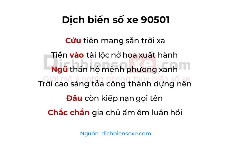 Dịch thơ biển số 90501