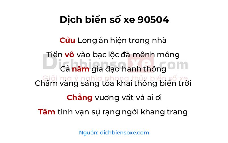 Dịch thơ biển số 90504