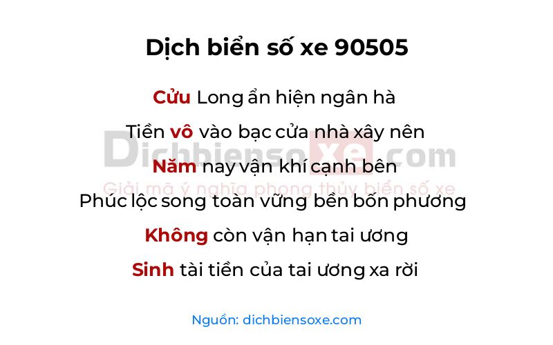 Dịch thơ biển số 90505
