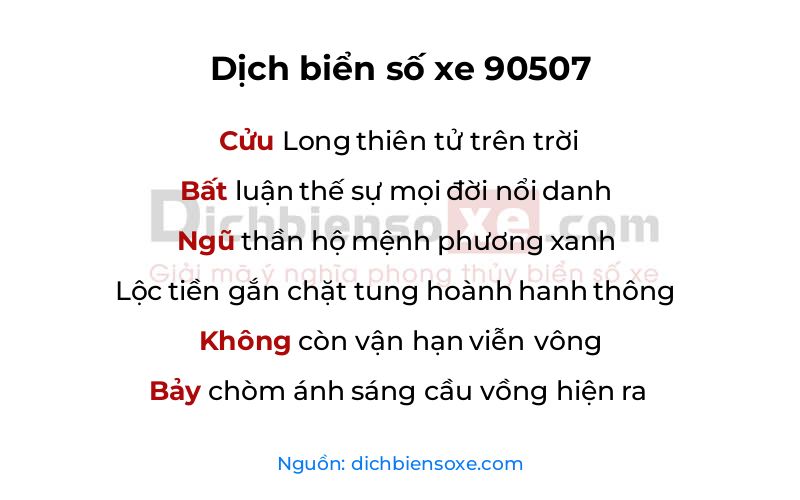 Dịch thơ biển số 90507