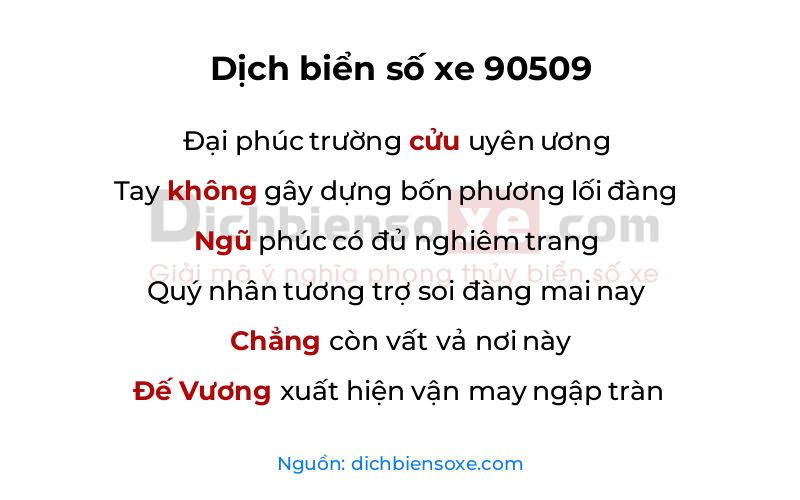 Dịch thơ biển số 90509