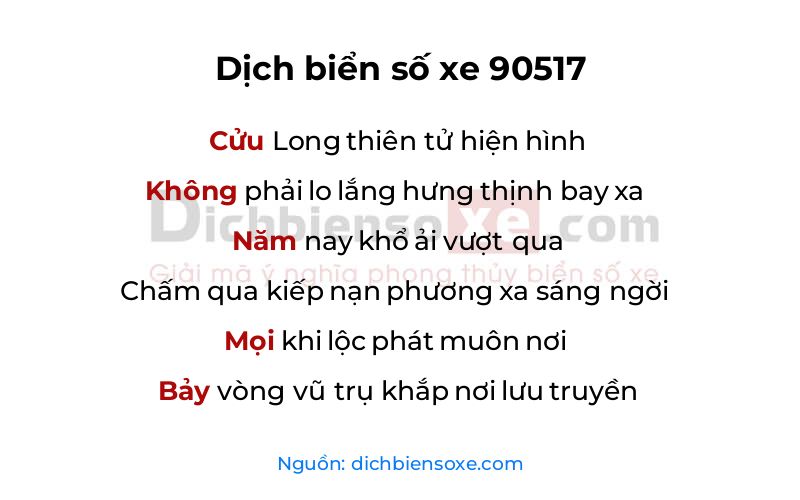 Dịch thơ biển số 90517