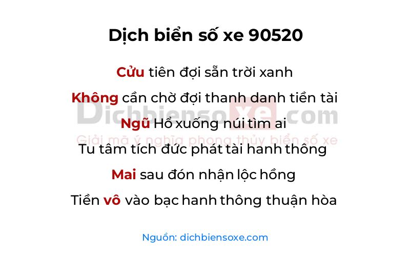 Dịch thơ biển số 90520