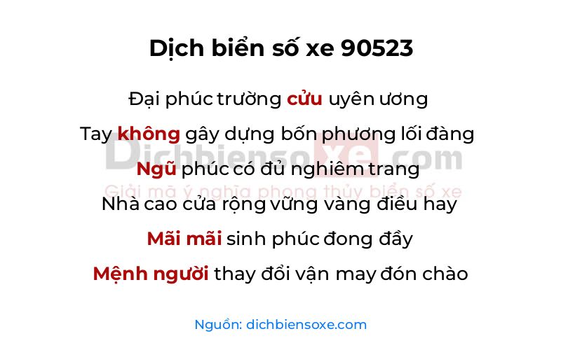 Dịch thơ biển số 90523