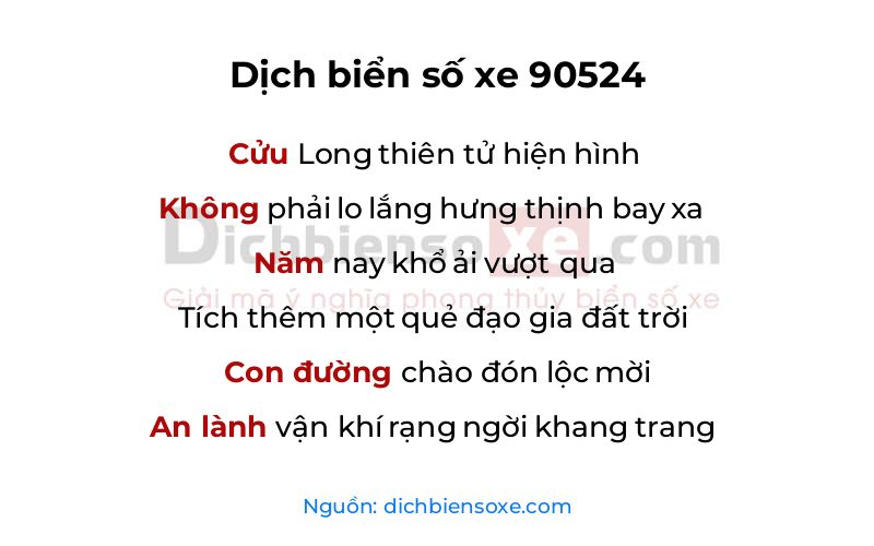 Dịch thơ biển số 90524
