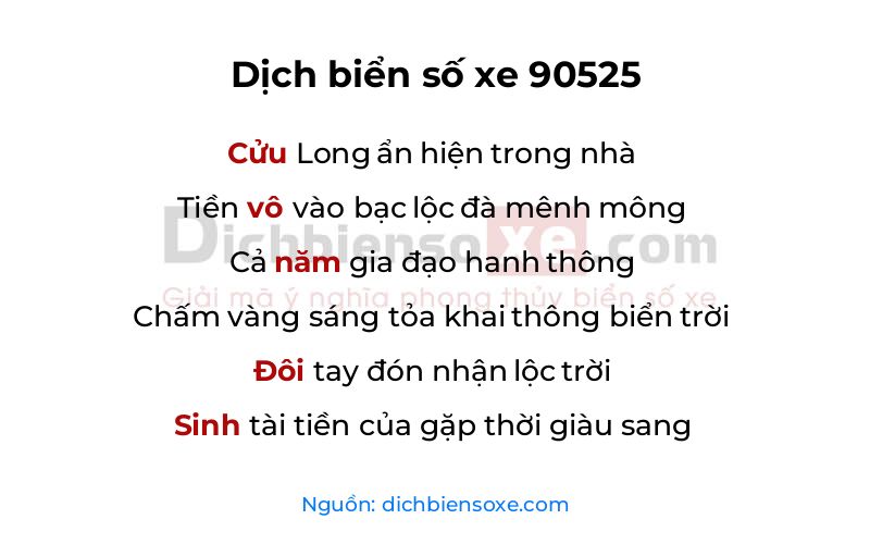 Dịch thơ biển số 90525