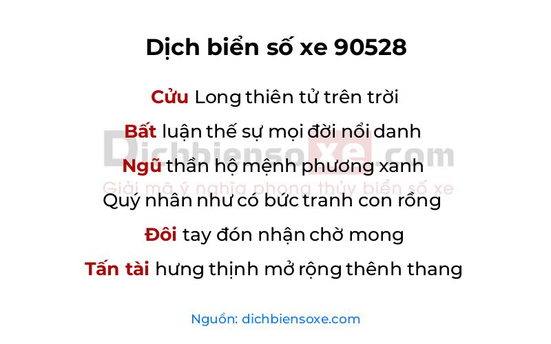 Dịch thơ biển số 90528