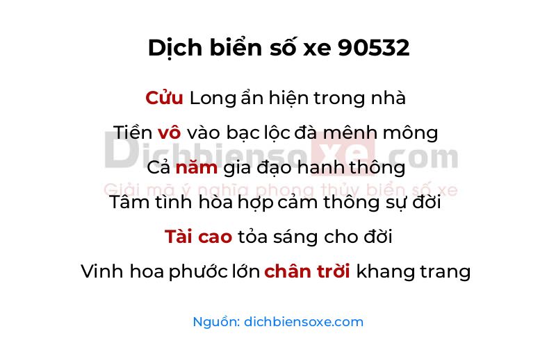 Dịch thơ biển số 90532