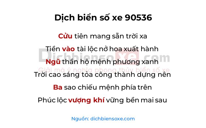 Dịch thơ biển số 90536