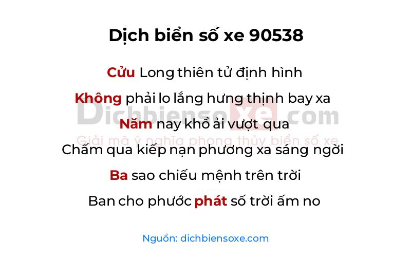 Dịch thơ biển số 90538