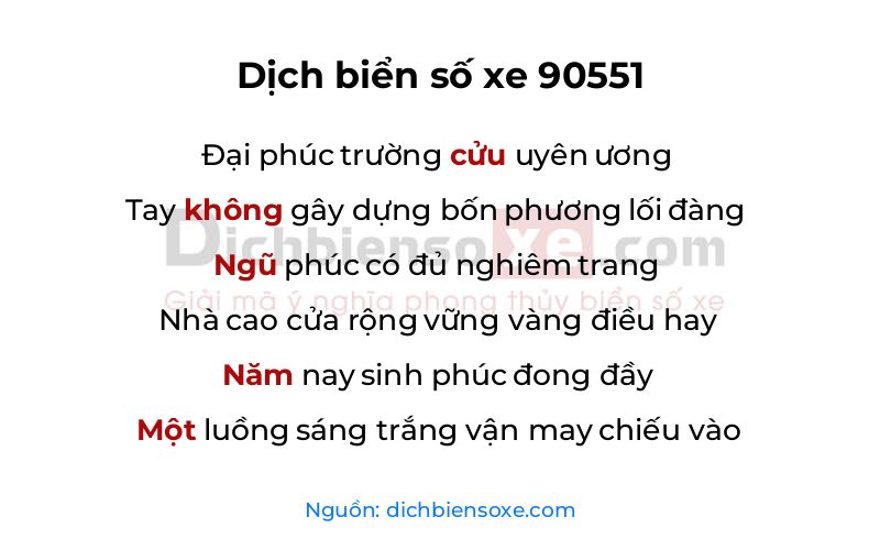 Dịch thơ biển số 90551