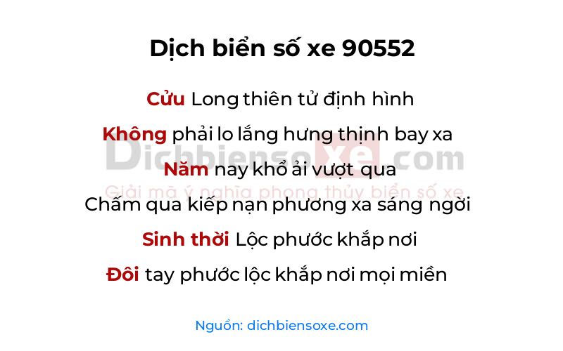 Dịch thơ biển số 90552