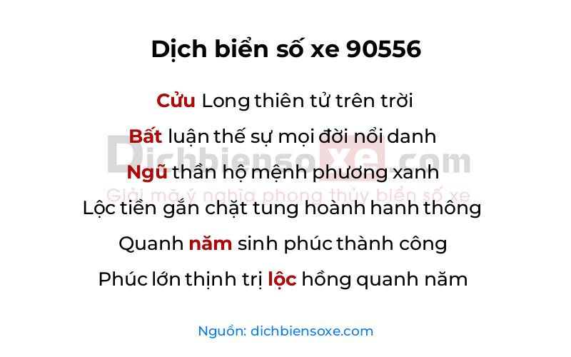 Dịch thơ biển số 90556