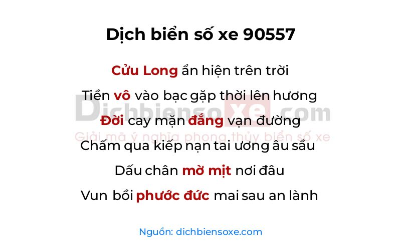 Dịch thơ biển số 90557